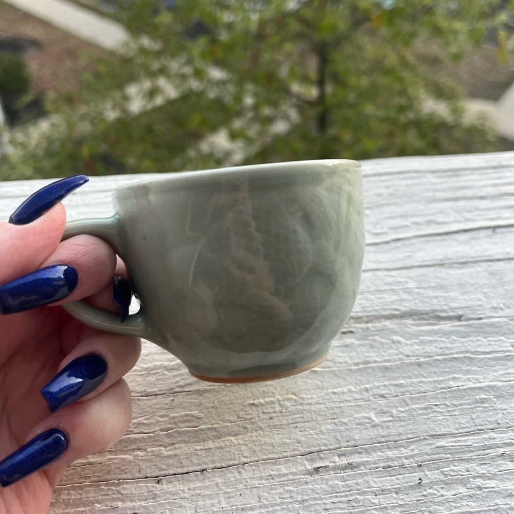 Celadon green goldfish tea cup